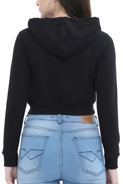 W: "Coffee Lovers" Crop Hoodie