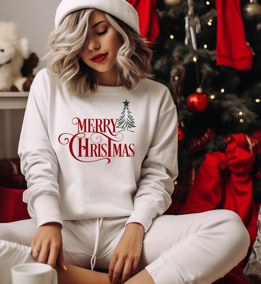 W: "MERRY CHRISTMAS" SWEATSHIRT